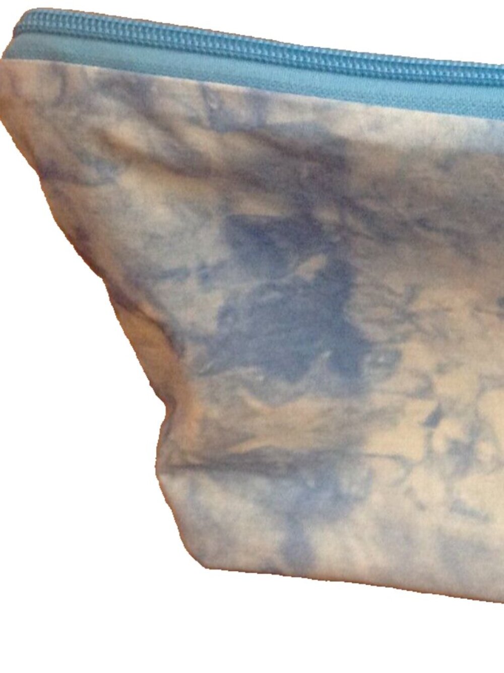 QUEEN ALAFFIA BLUE WHITE AFRICAN BATIK BAG POUCH MAKEUP COSMETIC MADE IN GHANA